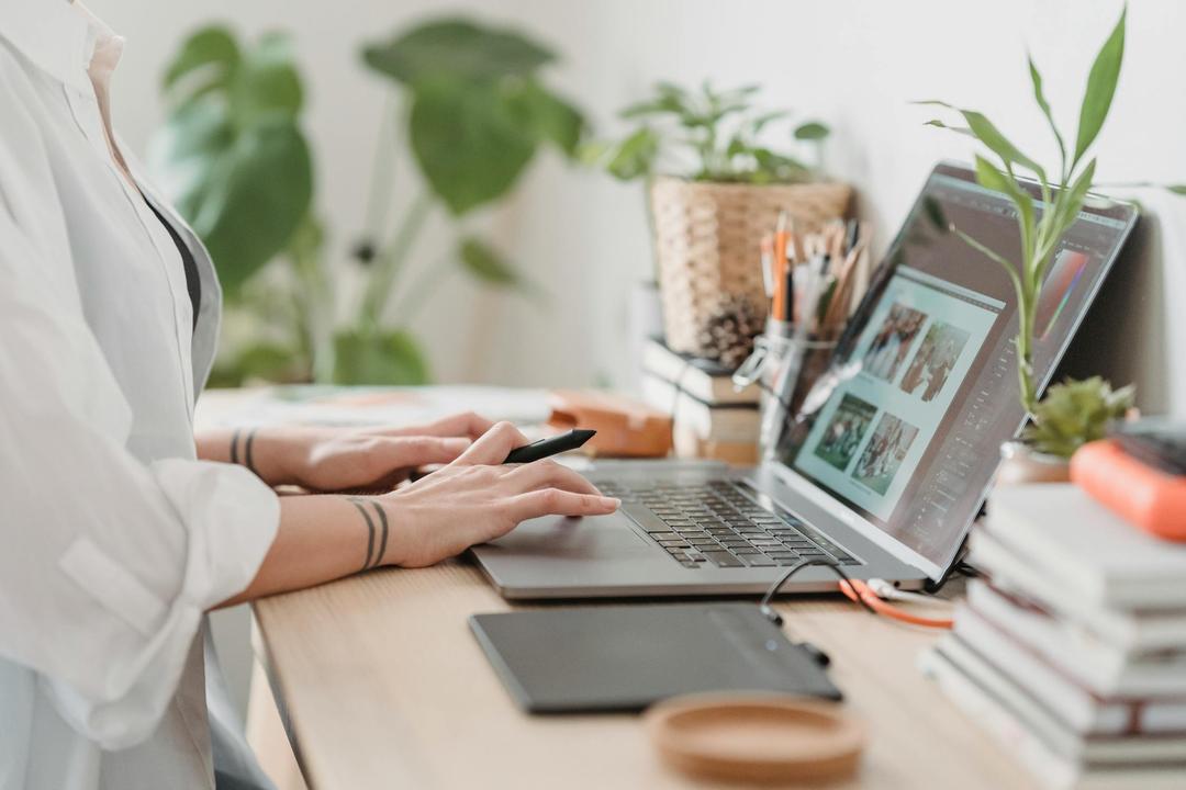 Creative workspace with computer